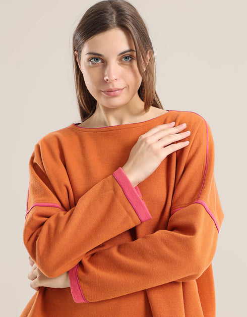 Oversized jacquard sweater with long sleeves