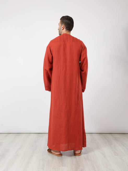 Jellabiya in linen and cotton