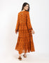 Long tear dress in light printed cotton