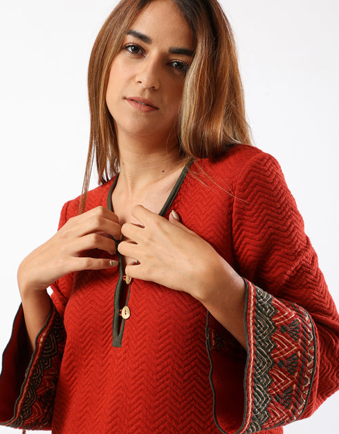 فستان متعرج مبطن