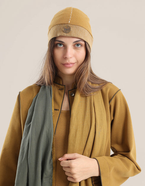 Reversible hat with hand embroidery