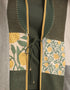 Reversible patchwork coat in mixed textiles with pockets on both sides