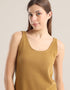 Reversible sleeveless tank top with round neck