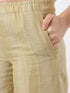 Straight pants in striped linen