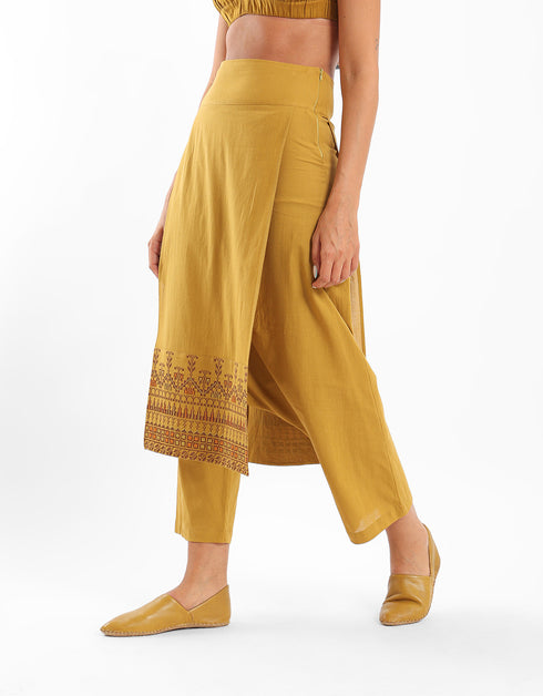 Harem pants with attached apron