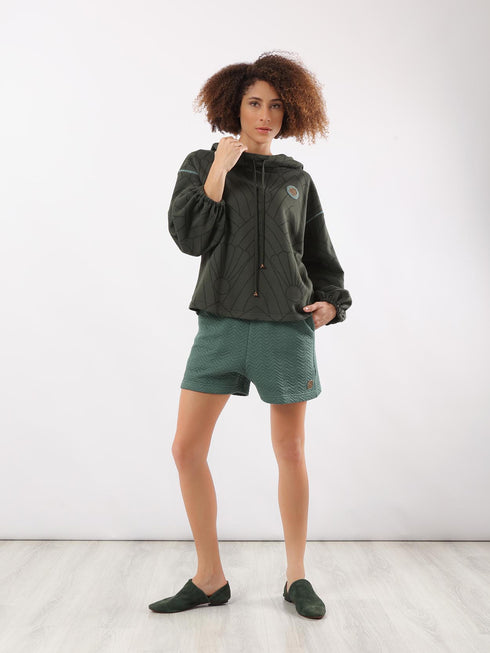 Printed milton sweatshirt with hoodie