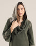Reversible hooded scarf in 2 coloured jacquard