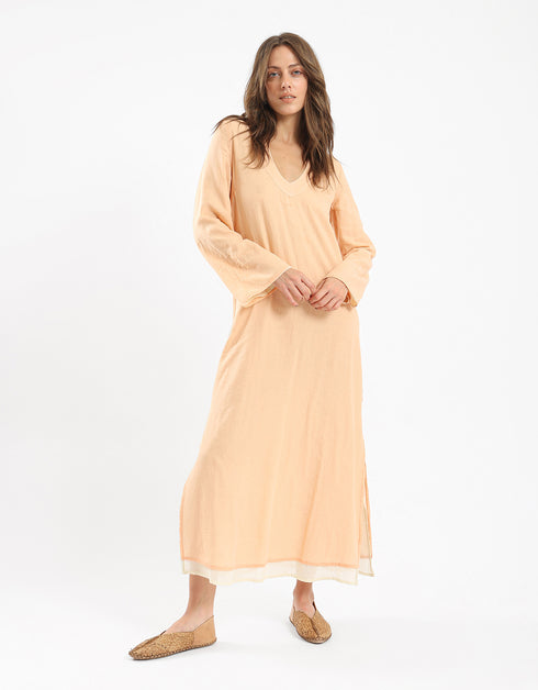 Reversible long jellabiya with long sleeves