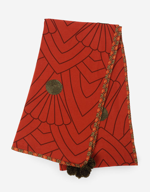 Milton embroidered printed shawl