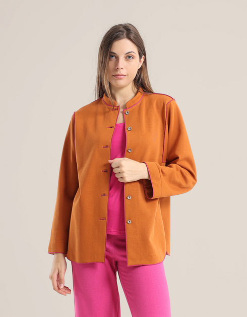 Shirt Jacket with round hem with slits