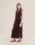 Sleeveless long dress with side slits