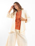 Hooded linen jacket with long sleeves