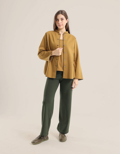 Shirt Jacket with round hem with slits