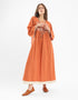 Embroidery cotton long dress