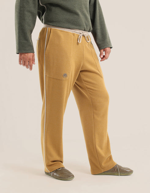 بنطال ساق مستقيمة قابل للعكس مع حزام مطاطي