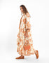 Long dress with A-line with bib