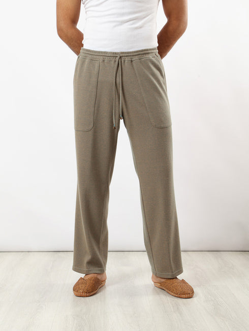 Straight patterned jacquard pants
