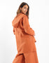 Hooded linen jacket with long sleeves