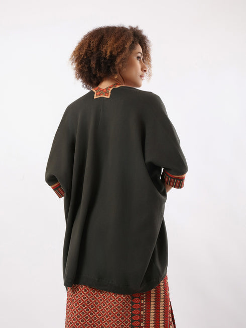 Knitted jacquard jacket