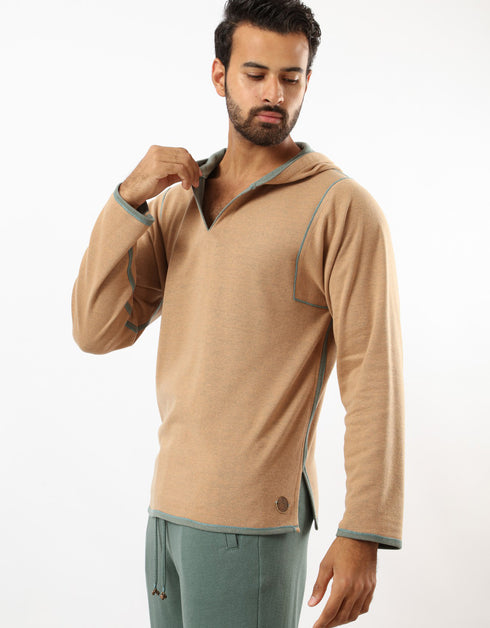 Jacquard hooded sweater