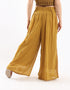 Wide leg drape waistline pants with embroidery