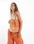 Printed padded bag with a small pouch