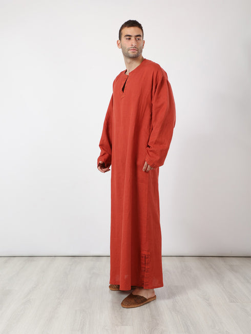 Jellabiya in linen and cotton