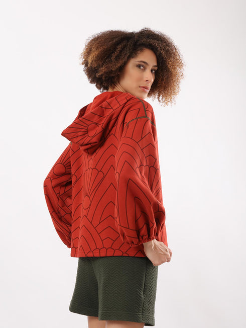 Printed milton sweatshirt with hoodie