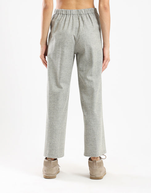 Wide leg pants with elastic on the back