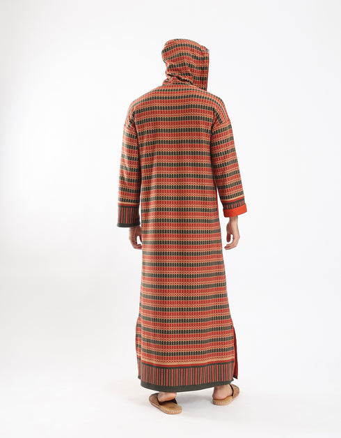 Patterned Jacquard Hooded jellabiya