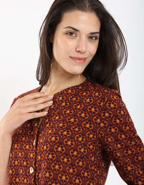 Printed light cotton short dress