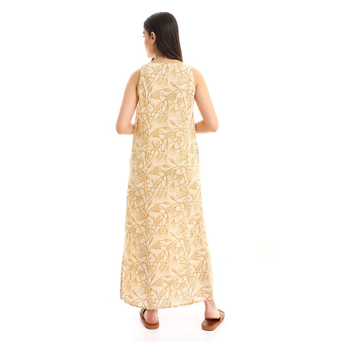 Long cotton printed dress