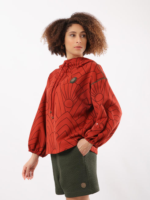 Printed milton sweatshirt with hoodie