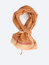 Shawl in light printed cotton with tassels on 4 corners