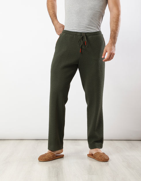 Drawstring quilted pants with pockets