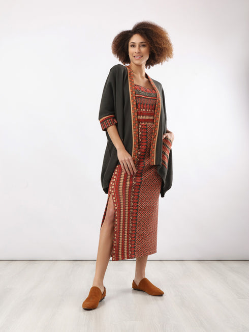 Knitted jacquard jacket