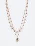 Long double layer necklace with crochet