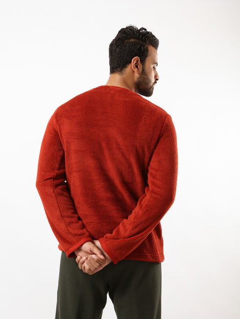 Long sleeve fur sweater