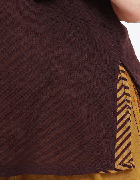 Reversible voile tank top with round neck