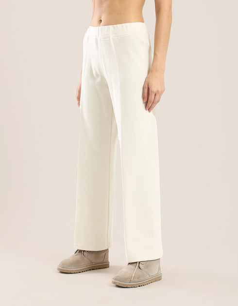 Wide leg pants in faux cashmere