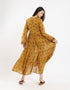 Long tear dress in light printed cotton
