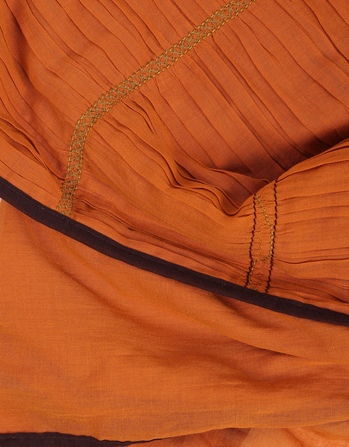 shawl in voile with colorful embroidery