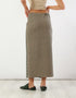 Long printed quilted skirt