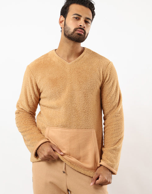 Long sleeve fur sweater