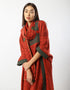 Milton embroidered printed shawl