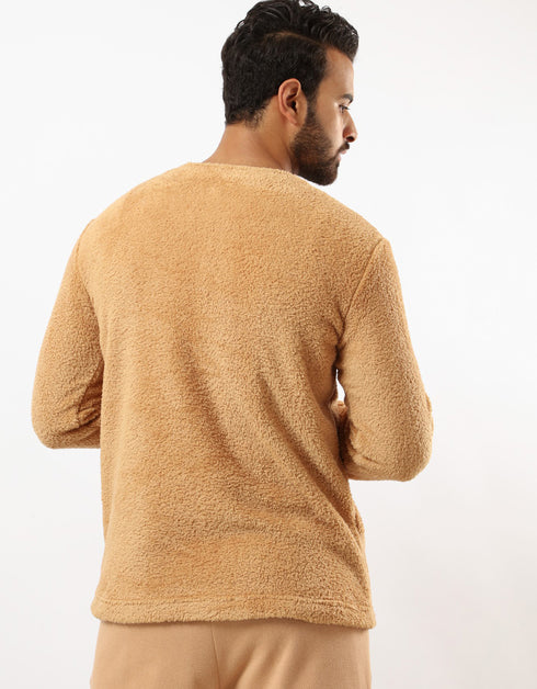 Long sleeve fur sweater