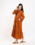 Long tear dress in light printed cotton