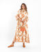 Long dress with A-line with bib
