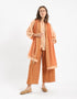 Plain light cotton scarf with printed borders