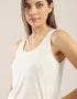 Sleeveless tank top with round neckline